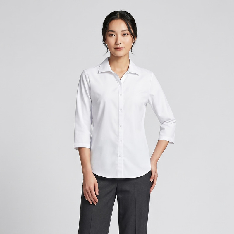 شومیز آستین سه ربع یقه برگردان زنانه مدل Mia116
