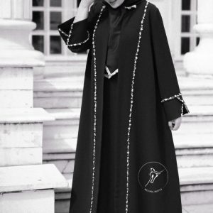 مانتو عبایی زنانه مدل مجلسی کرپ بلند مزون مروا