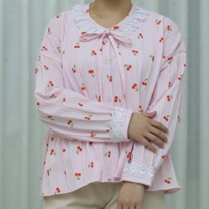 شومیز زنانه طرح آلبالو مدل دیانا کد ۰۴۴