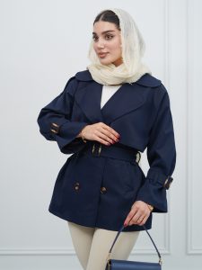 بارانی ژیله دار کتان کد 21886