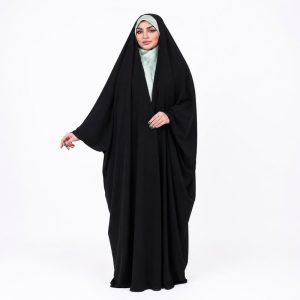 چادر عربی کرپ حریراسود زنانه طرح ساده