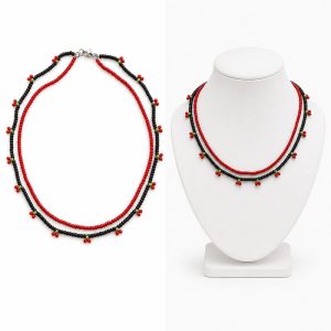 گردنبند زنانه مدل آلبالو گیلاس