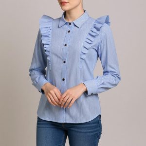 شومیز آستین بلند یقه برگردان زنانه مدل کیان