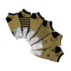 جوراب ساق کوتاه مدل تدی بسته 6 عددی