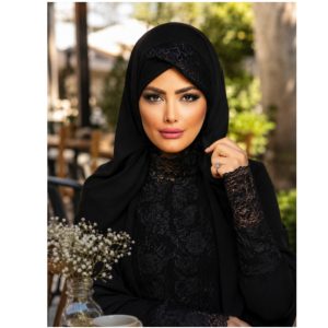 یقه حجاب زنانه مدل ریون ساده به همراه توربان و ساق دست