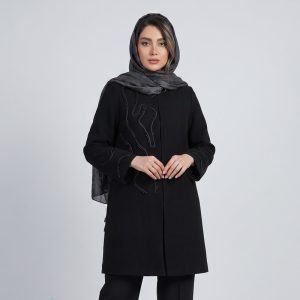 مانتو زنانه کرپ نگین‌دار زاگرس پوش مدل 8403