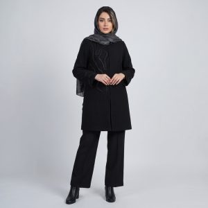 مانتو زنانه کرپ نگین‌دار زاگرس پوش مدل 8403