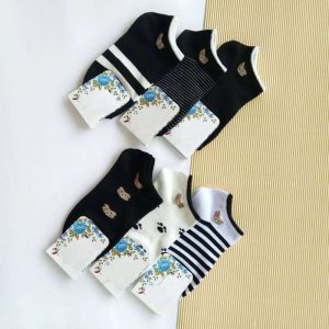 جوراب ساق کوتاه مدل تدی بسته 6 عددی