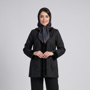 مانتو زنانه ژاکارد نگین‌دار زاگرس پوش مدل 8409
